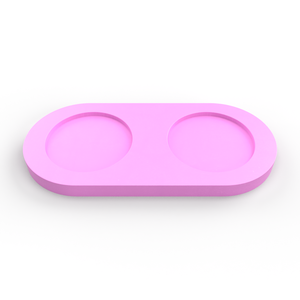 Two Slot Pinch Pot Tray Mold - Sloped Pot