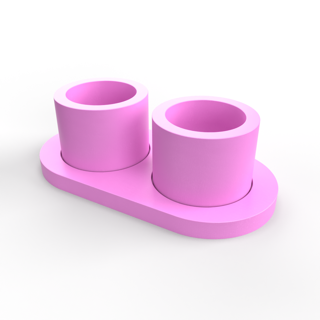 Two Slot Pinch Pot Tray Mold - Straight Pot