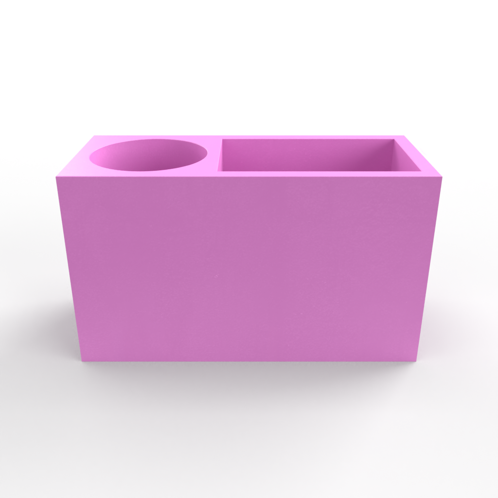Two Section, Rectangular Pen Pot/ Utensil Holder Mold