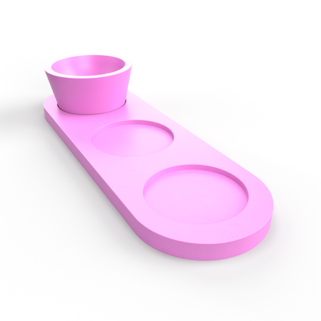 Three Slot Pinch Pot Tray Mold - Sloped Pot