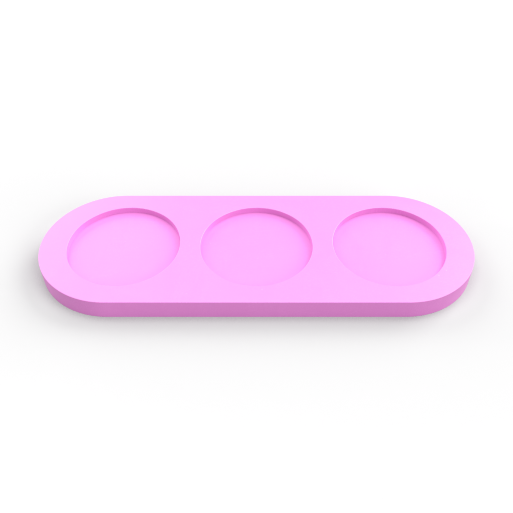 Three Slot Pinch Pot Tray Mold - Straight Pot