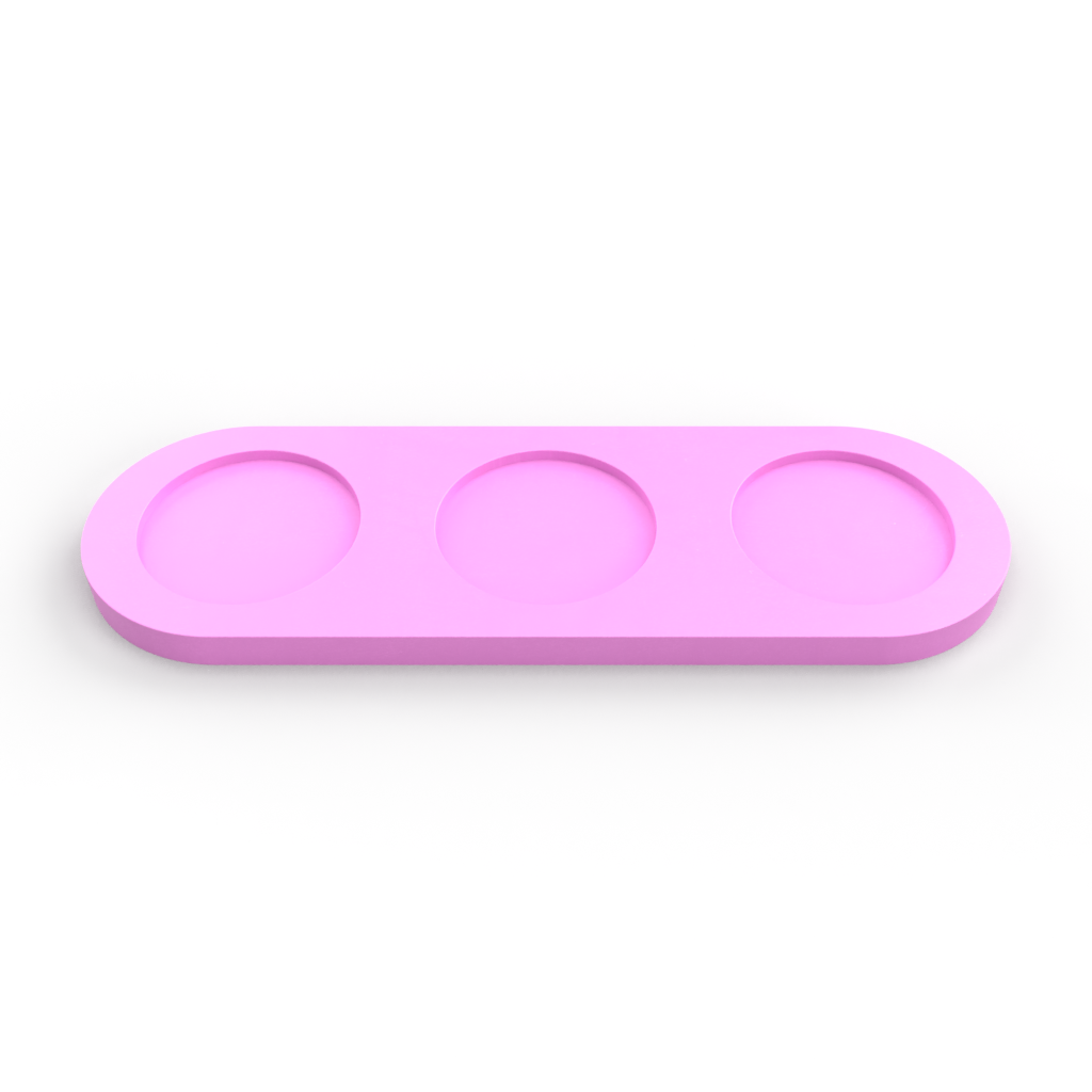 Three Slot Pinch Pot Tray Mold - Sloped Pot