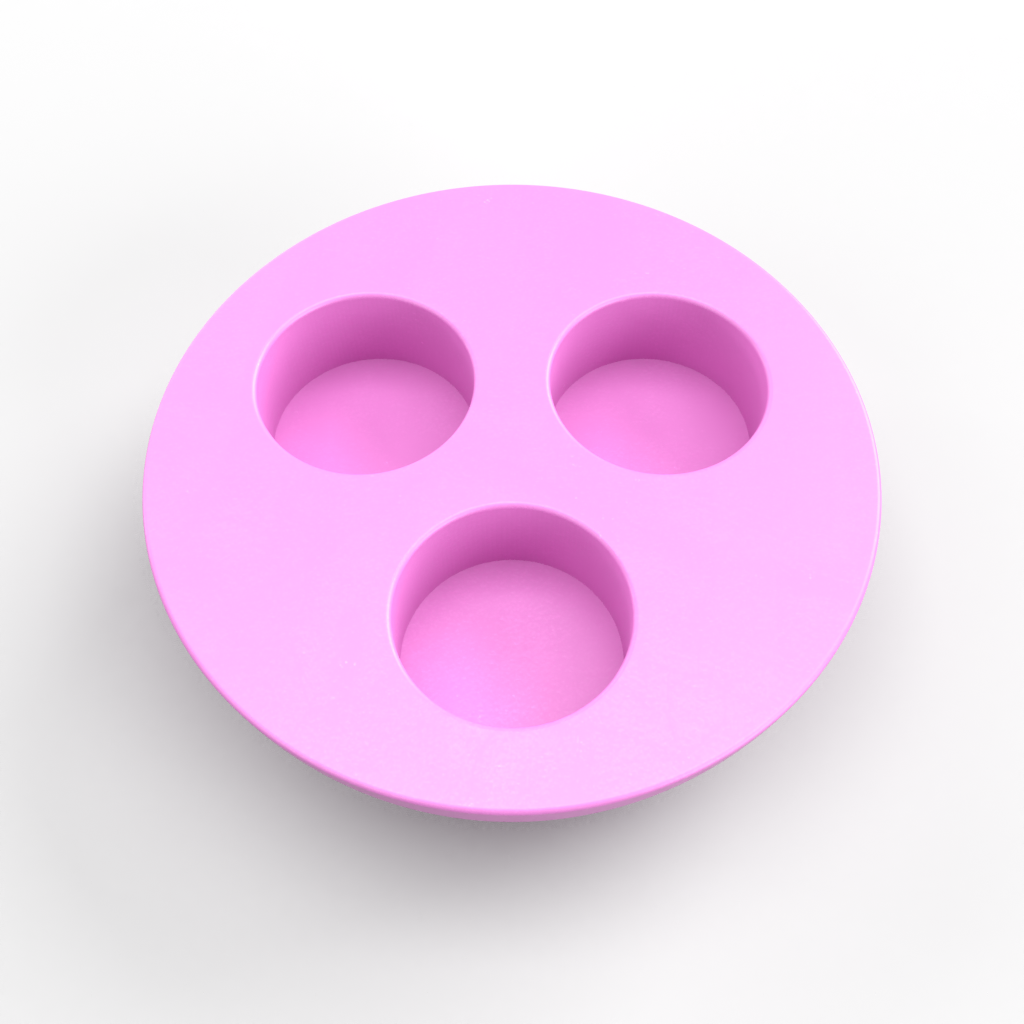 Three Slot Round Tealight Holder Mold