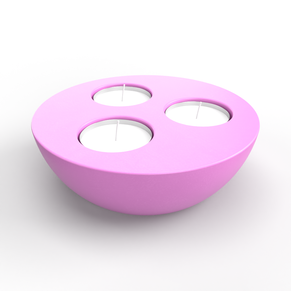 Three Slot Round Tealight Holder Mold