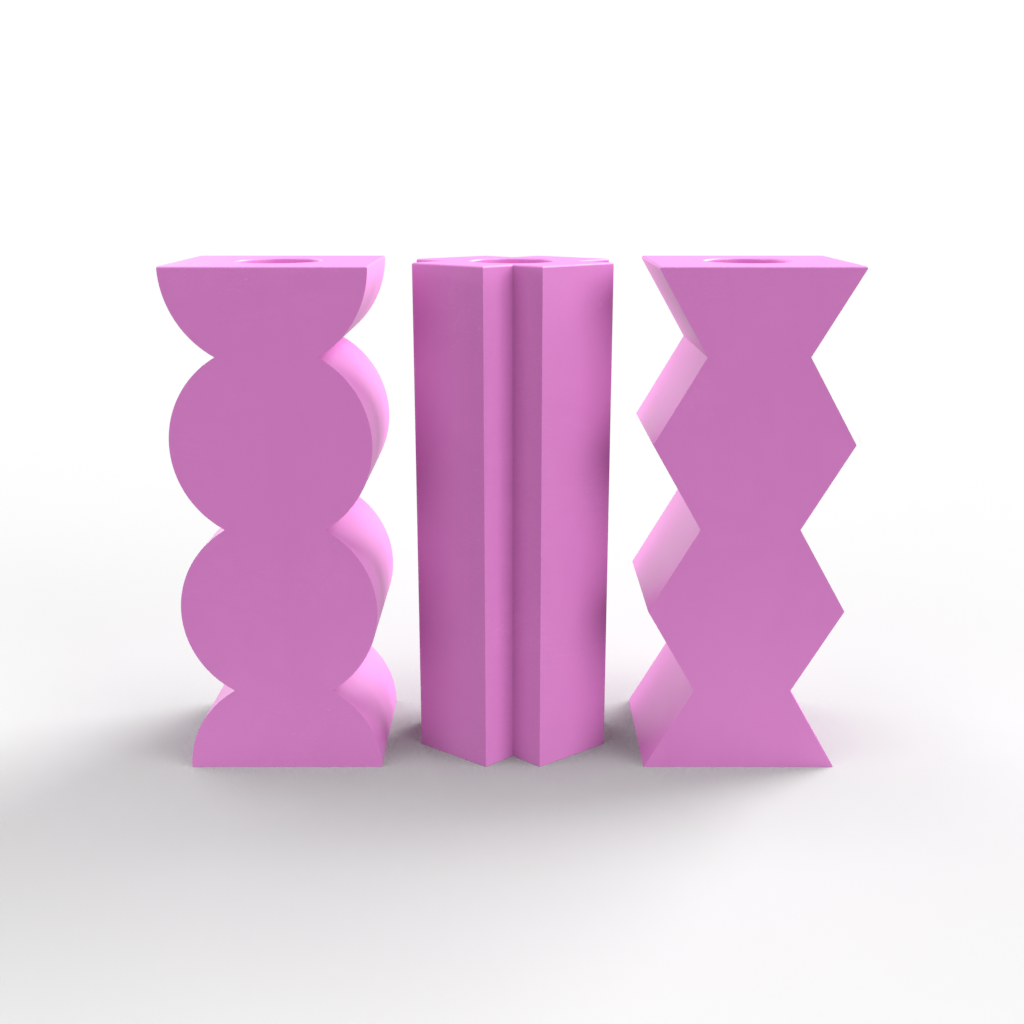 Geometric Diamonds Candle Holder Mold