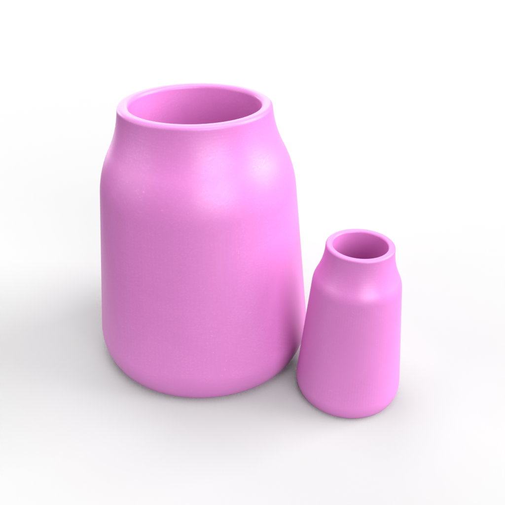 Flat Sided, Sloped Vase Mold Set