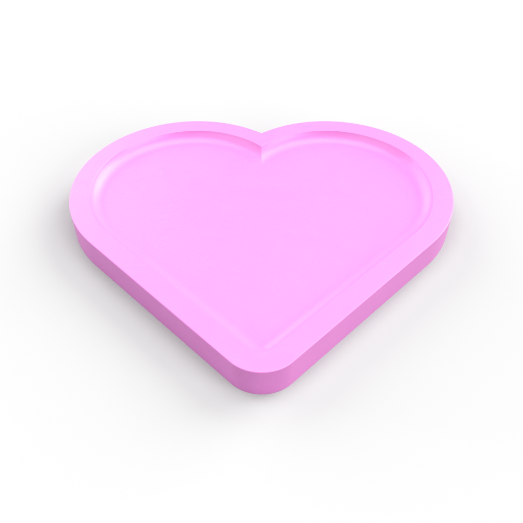 Heart Shaped, Curved Edge Tray Mold
