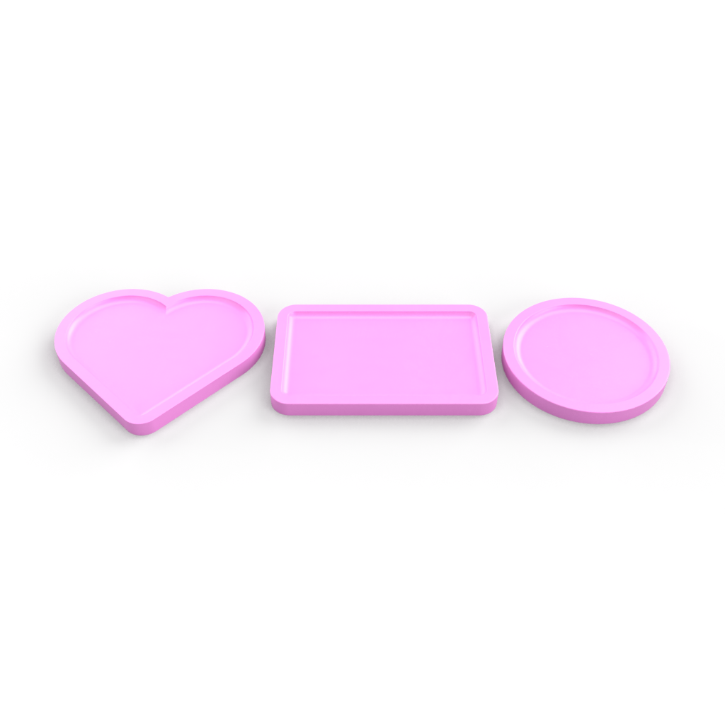Heart Shaped, Curved Edge Tray Mold