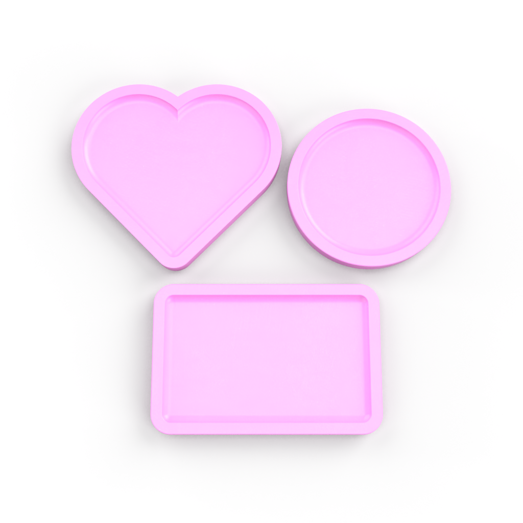 Heart Shaped, Curved Edge Tray Mold