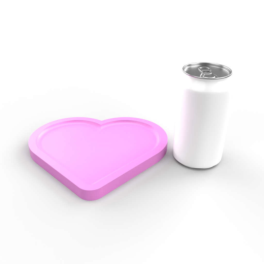 Heart Shaped, Curved Edge Tray Mold