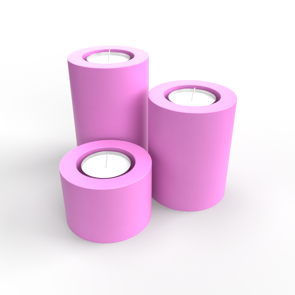 Round Pillar Tealight Holder Mold Set