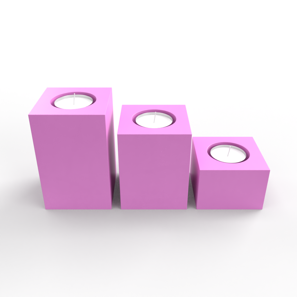 Square Pillar Tealight Holder Mold Set