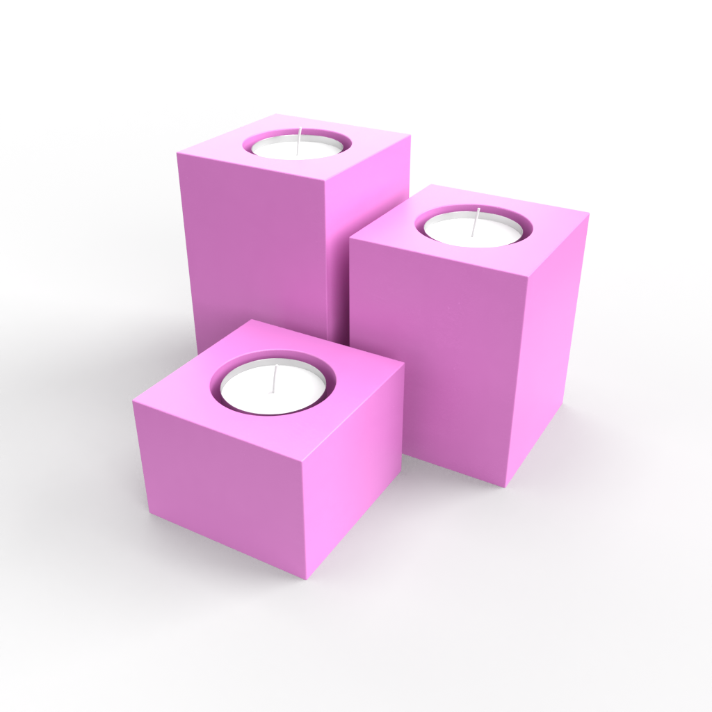 Square Pillar Tealight Holder Mold Set