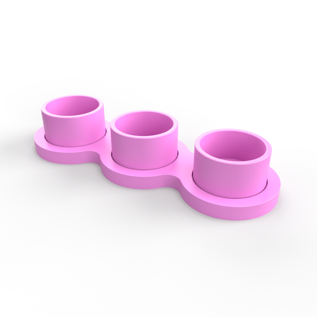 Three Slot, Wiggle, Pinch Pot Tray Mold
