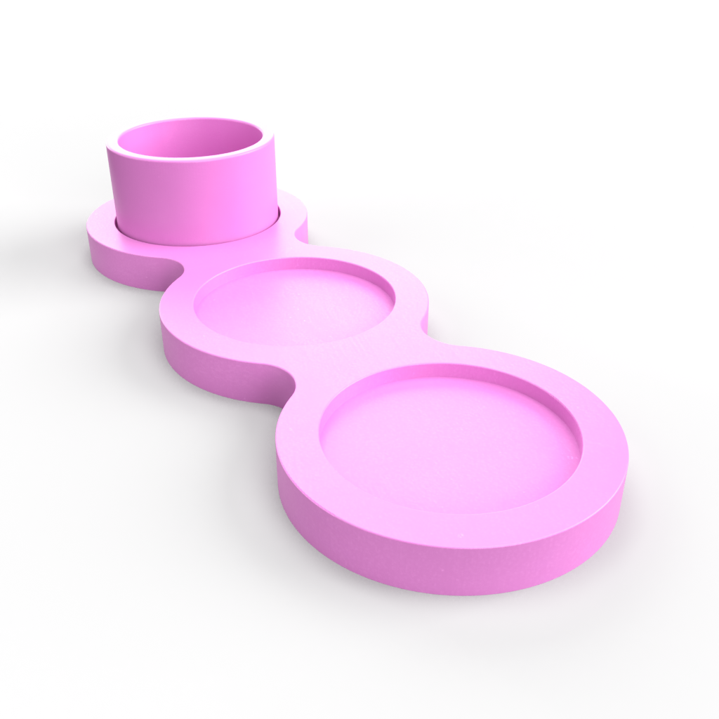 Three Slot, Wiggle, Pinch Pot Tray Mold
